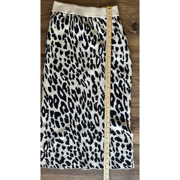 Wishlist Knit Animal Print Midi Skirt Women’s Large Brown Beige Stretch Pull-On - Picture 8 of 8